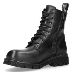 Bottines New Rock Newmili en Cuir Noir