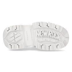 White Napa Leather New Rock Tank Platform Shoes