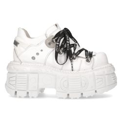 Chaussures Plateformes New Rock Tank en Cuir Napa Blanc