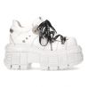 White Napa Leather New Rock Tank Platform Shoes