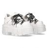 Chaussures Plateformes New Rock Tank en Cuir Napa Blanc